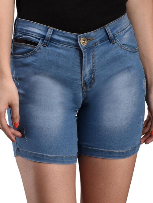 light blue washed denim shorts - 1089204 - Very Small Image - 1