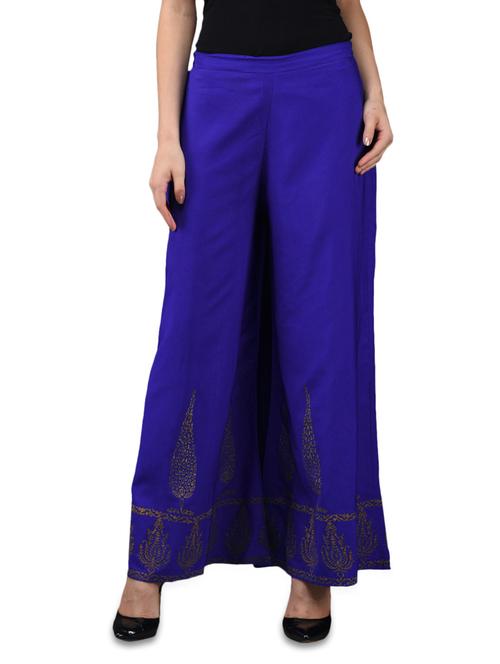 block printed crepe palazzo - 1089246 - Very Small Image - 1