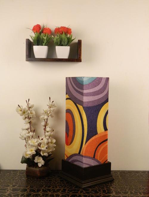 contemprary floor cum table  lamp with wooden base- - 10896607 - Very Small Image - 1