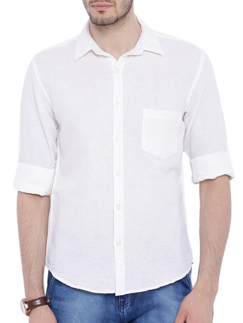 white cotton casual shirt - 10902985 - Very Small Image - 1