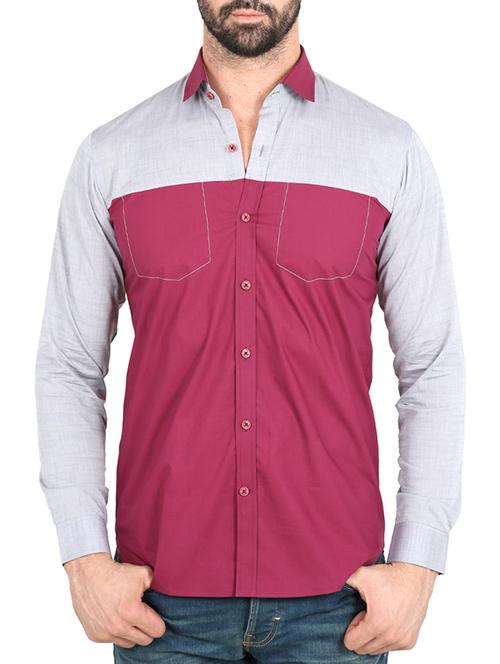 meroon cotton casual shirt - 10904447 - Very Small Image - 1