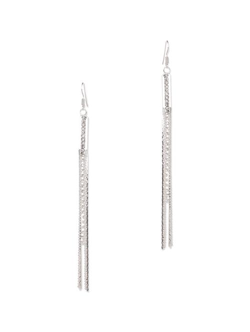 silver chain strands dangle earrings - 1091574 - Very Small Image - 1