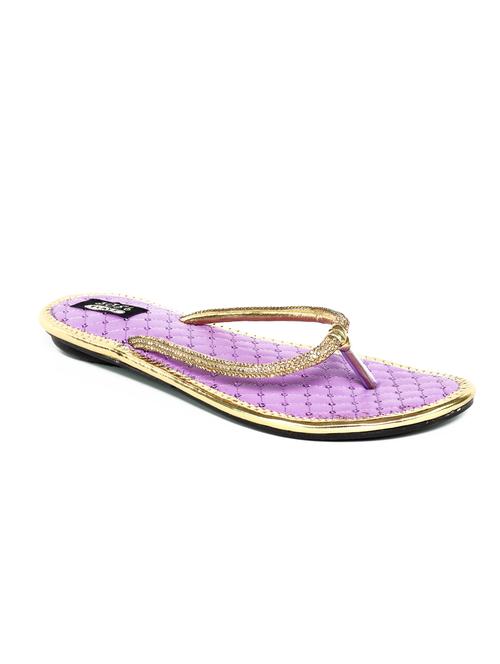purple faux leather slippers - 10938043 - Very Small Image - 1