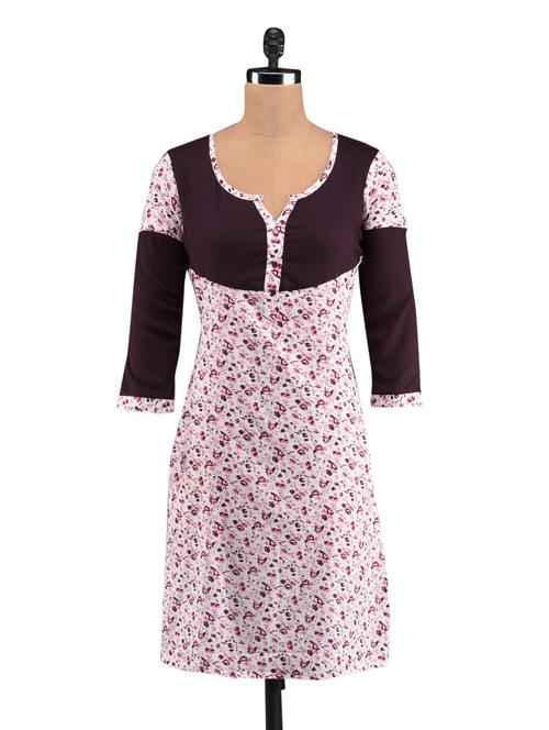 dark purple printed cotton kurti - 1093859 - Very Small Image - 1