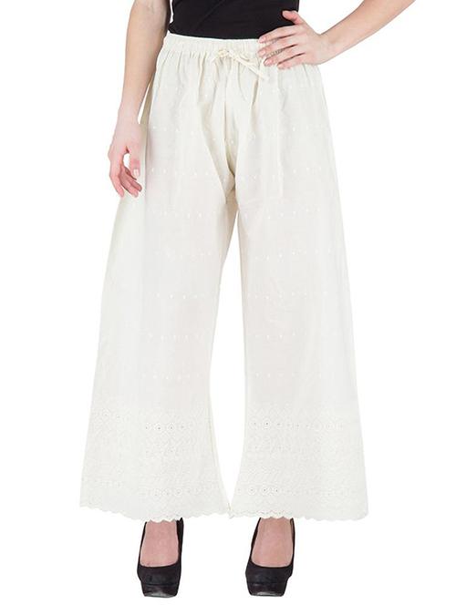 offwhite cotton palazzos - 10942748 - Very Small Image - 1