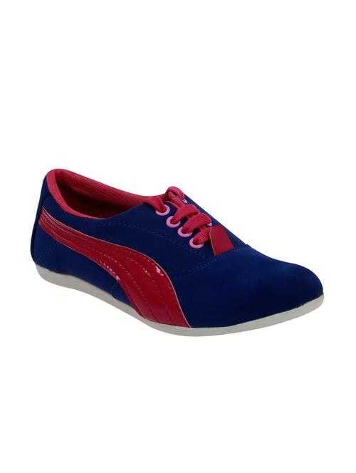 blue faux leather casual shoes - 10944817 - Very Small Image - 1
