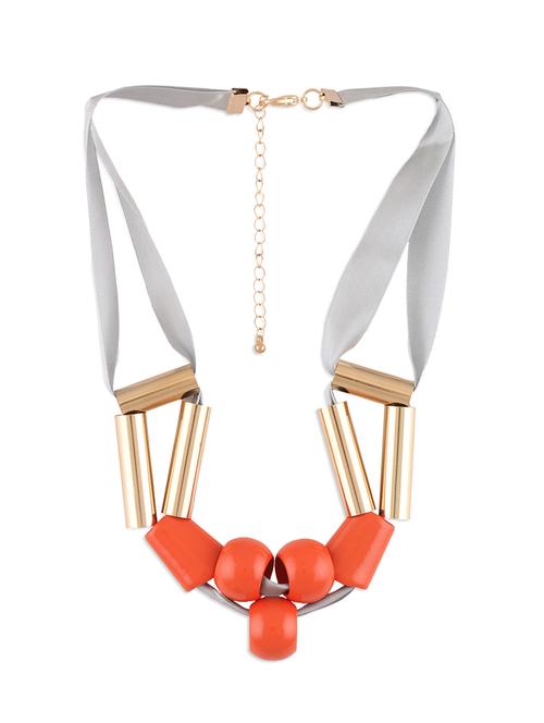 orange beaded ribbon neckpiece - 1095527 - Very Small Image - 1