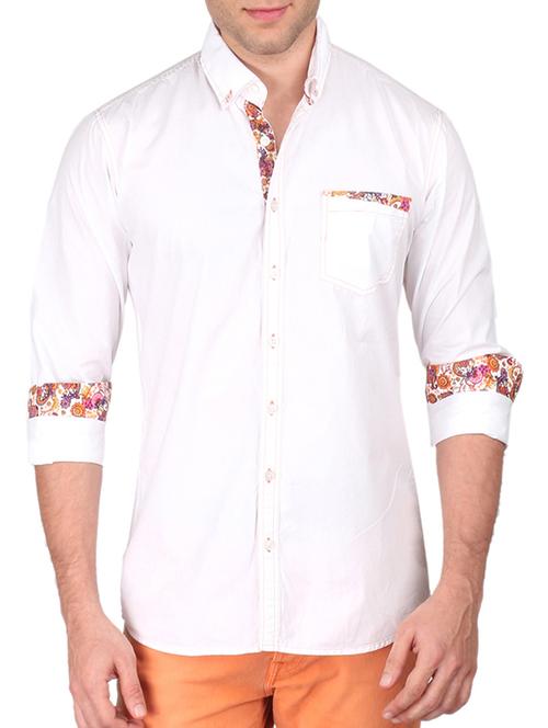 white cotton casual shirt - 10963463 - Very Small Image - 1