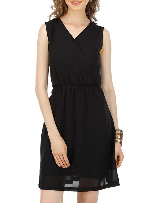 black georgette blouson dress - 10964324 - Very Small Image - 1