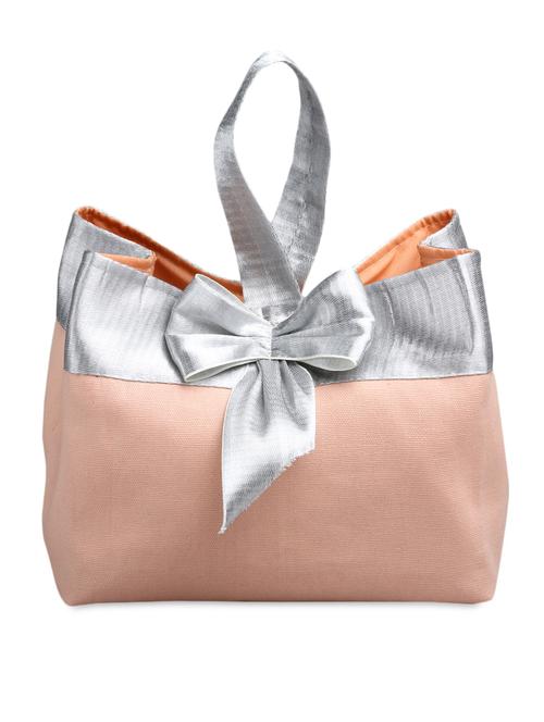 silver bow at front canvas bags - 1096570 - Very Small Image - 1