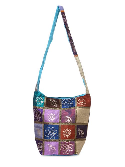 block print raw silk bag - 1096594 - Very Small Image - 1