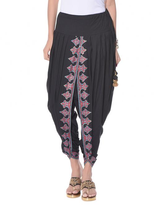 black printed cotton dhoti pants - 10967118 - Very Small Image - 1