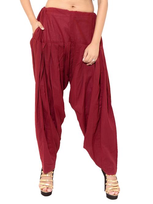 maroon cotton salwars - 10969654 - Very Small Image - 1