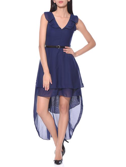 blue crepe dress - 10981793 - Very Small Image - 1