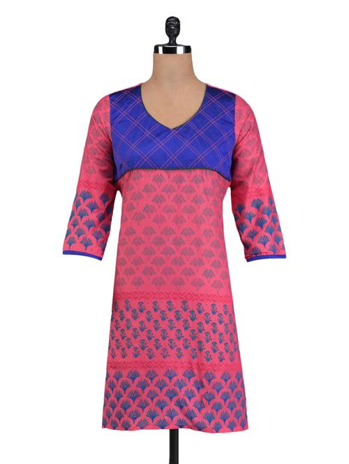 printed cotton and silk kurta  - 1098763 - Very Small Image - 1