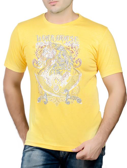 yellow cotton blend tshirt - 10993436 - Very Small Image - 1
