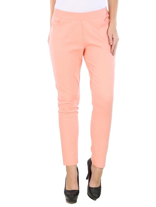 pink cotton blend trousers - 11012365 - Very Small Image - 1