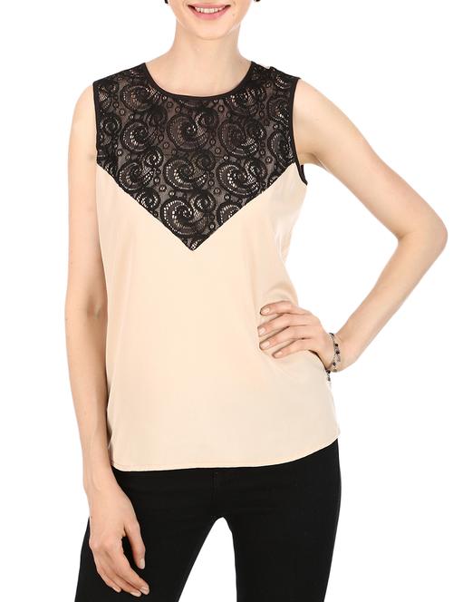 lace panel keyhole back top - 11012378 - Very Small Image - 1