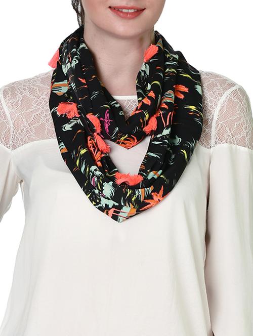 black cotton blend stole - 11012524 - Very Small Image - 1