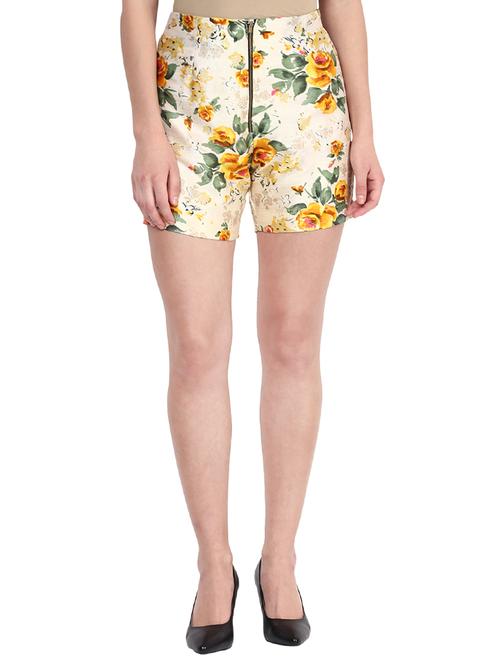 zip-up front floral shorts - 11013035 - Very Small Image - 1