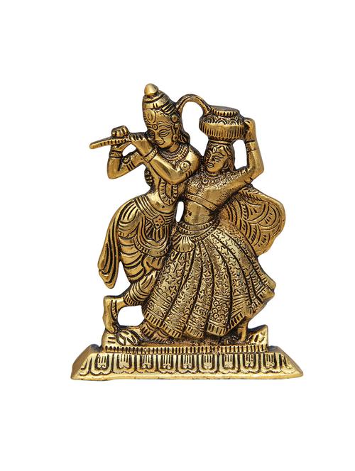 radha krishna antique golden in metal - 11017736 - Very Small Image - 1