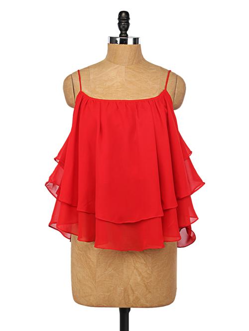 red ruffle layered top - 1101797 - Very Small Image - 1