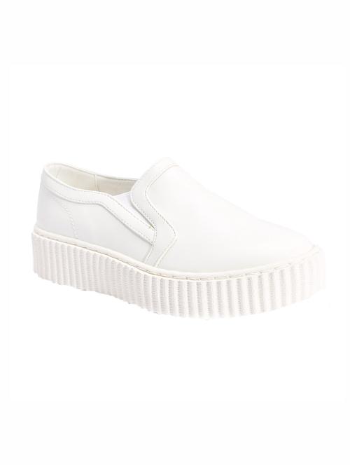 white faux leather casual shoes - 11018130 - Very Small Image - 1
