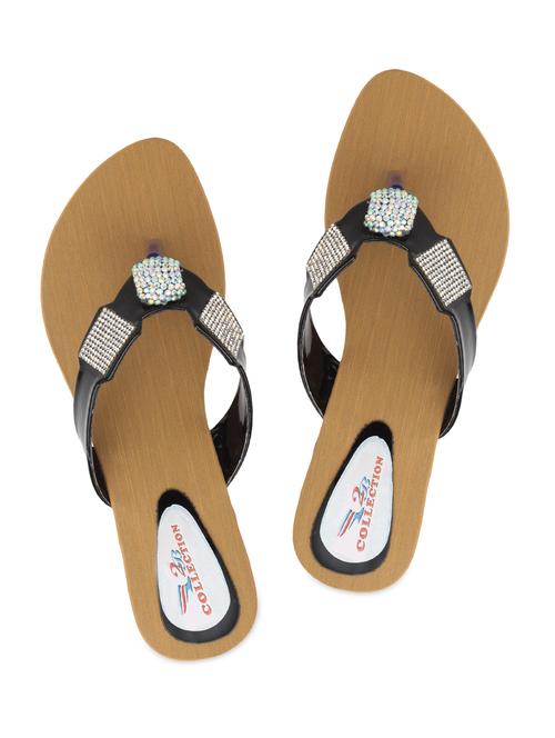 black embellished leatherette flat - 1102538 - Very Small Image - 1