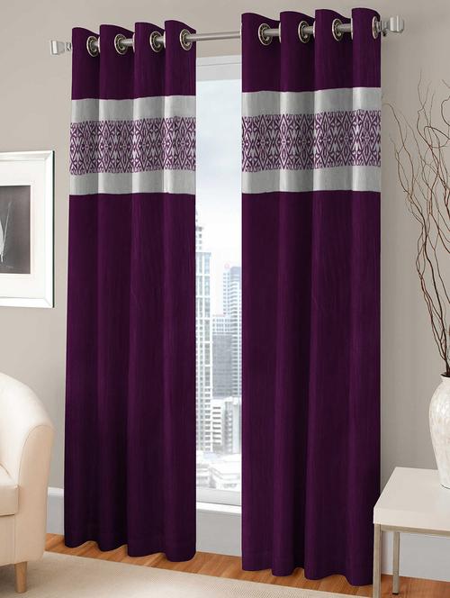 bsb trendz eyelet purple door curtain ps-131 - 11029915 - Very Small Image - 1