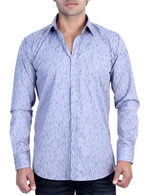 light blue cotton printed shirt - 11031531 - Very Small Image - 1