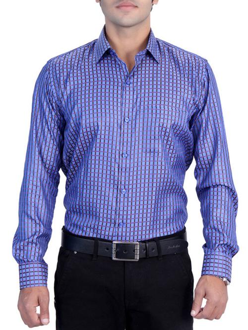 dark blue  check shirt - 11031563 - Very Small Image - 1