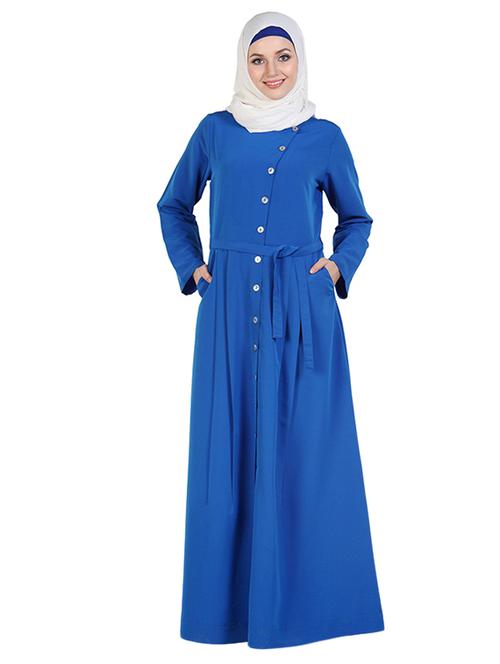 blue koshibo abaya with waist belt - 11032239 - Very Small Image - 1