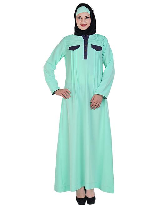 aquamarine koshibo full sleeved abaya - 11032259 - Very Small Image - 1