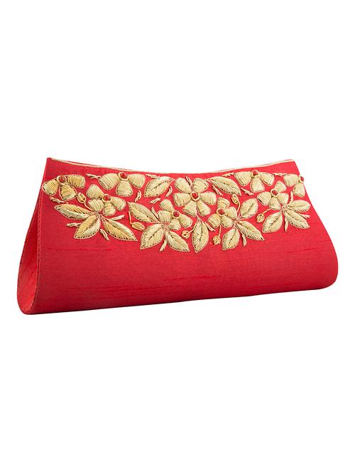 red fabric clutch - 11040117 - Very Small Image - 1