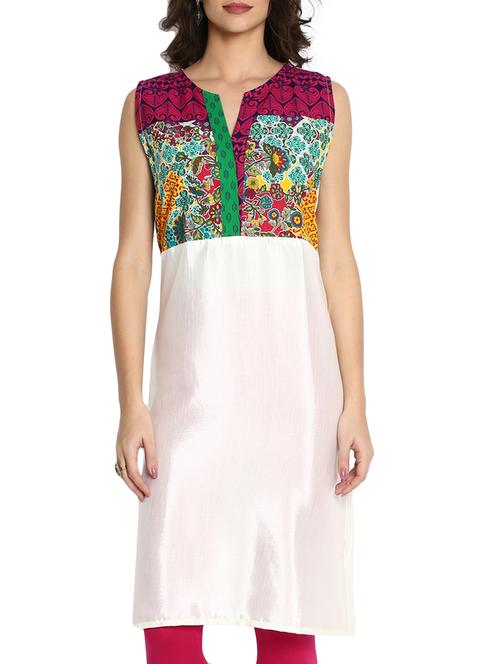 white silk kurta - 11041324 - Very Small Image - 1