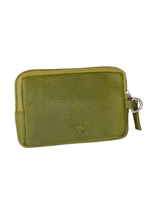 textured green leather traveller pouch - 11043962 - Very Small Image - 1