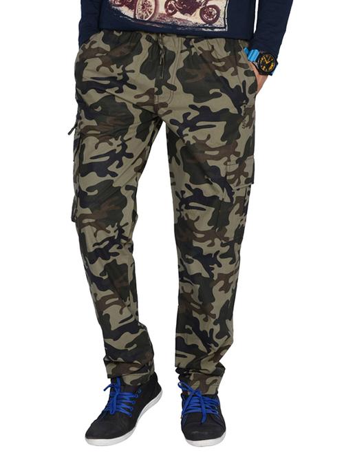 brown cotton  full length track pant - 11044496 - Very Small Image - 1