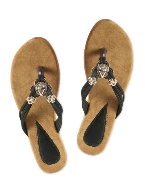 Black embellished toe separator sandals - 1104484 - Very Small Image - 1