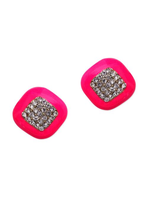 pink & white alloy earring - 11048456 - Very Small Image - 1