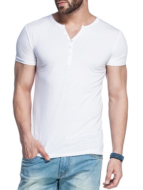 Solid White Cotton T-shirt - 11049616 - Very Small Image - 1