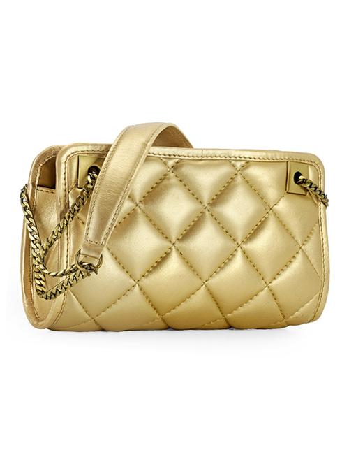 gold leather clutch - 11050773 - Very Small Image - 1