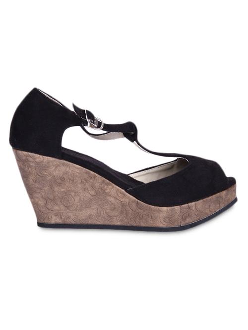peep toe t strap suede wedges - 1105285 - Very Small Image - 1