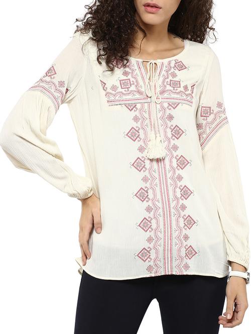 white viscose top - 11063130 - Very Small Image - 1