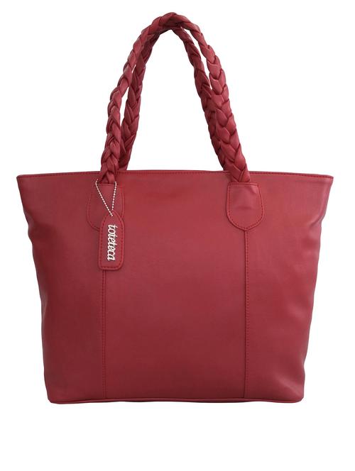 cranberry faux leather tote - 11064701 - Very Small Image - 1