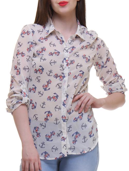 white georgette shirt - 11065306 - Very Small Image - 1