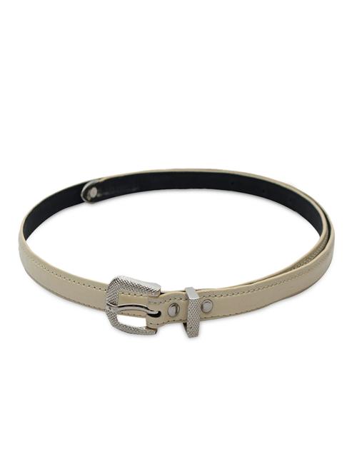 textured buckle solid cream belt - 1106785 - Very Small Image - 1