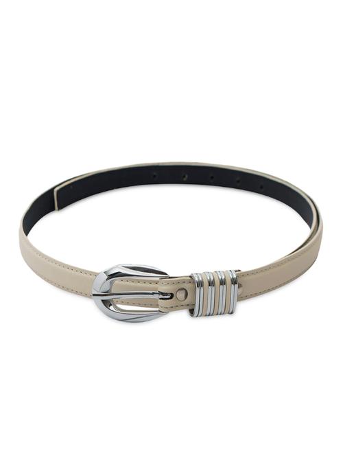 round tip buckle solid cream belt - 1106810 - Very Small Image - 1