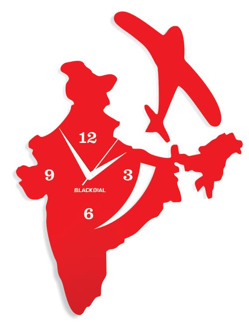 Flying Plane With India Wall Clock - 11074262 - Very Small Image - 1