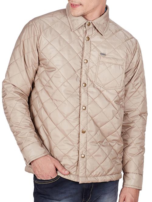 beige polyester casual jacket - 11075013 - Very Small Image - 1
