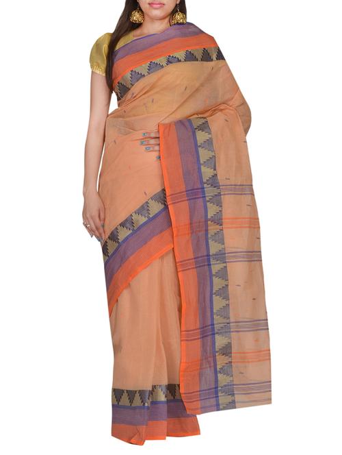 beige cotton saree - 11076975 - Very Small Image - 1